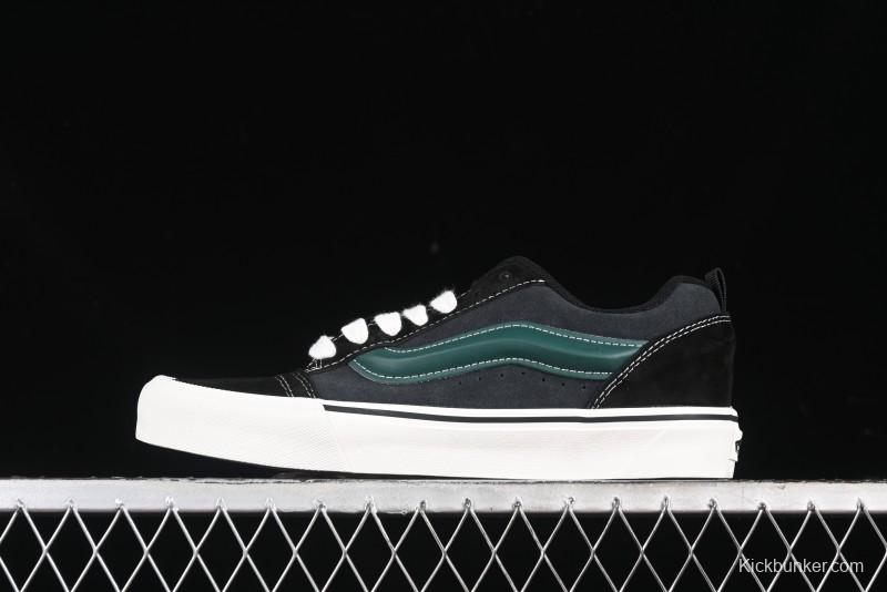Vans Knu Skool Carbon Grey Black Green Low Top Retro Casual Vulcanized Sneakers - VN000D6CCI2
