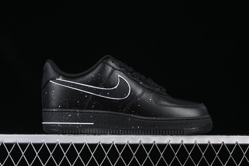 Nike Air Force 1 '07 Low 2D Anime Theme Black White Splatter Casual Sneakers - CK0316-059