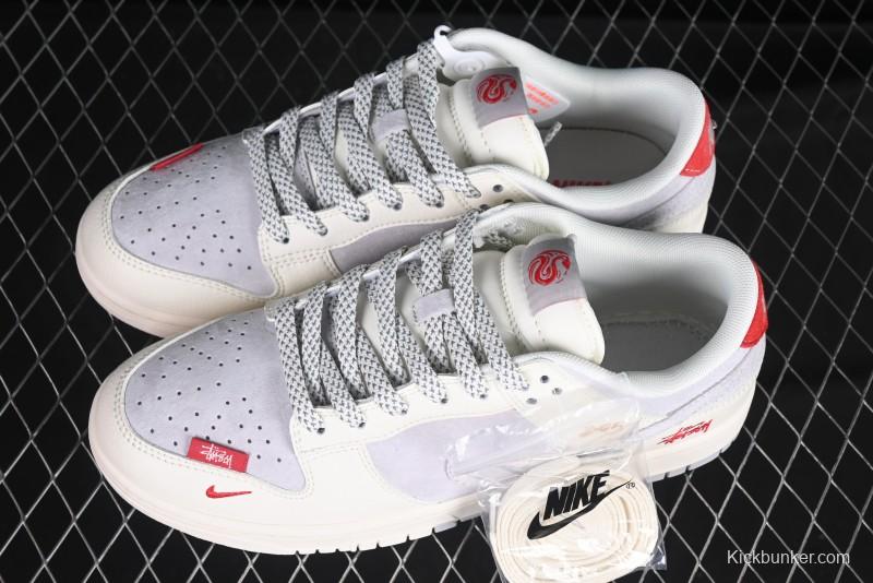 Nike SB Dunk Low Stussy Collaboration Anniversary Custom Low-Top Casual Sneakers - FC1688-206