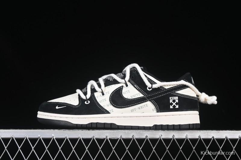 Nike SB Dunk Low Off White Collaboration Strap Anniversary Edition Custom Low-Top Casual Skate Shoes - YX5066-226