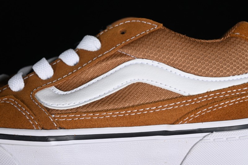 Vans Caldrone Classic American Retro Skate Shoes in Brown Orange - VN000CXZ1OU