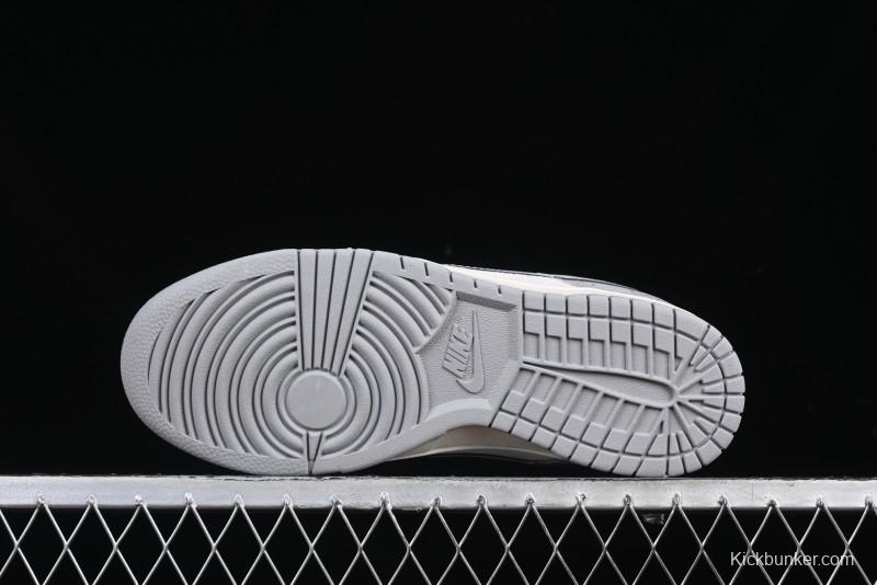 Nike SB Dunk Low Gucci Collaboration Dark Pattern Grey Swoosh Anniversary Custom Low-Top Casual Skate Shoes - DM6868-013