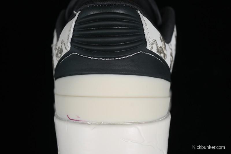 Nike Air Jordan 2 Retro AJ2 Low Top Basketball Shoes with Phoenix Embroidery Dragon Year Limited Edition - FJ5736-100