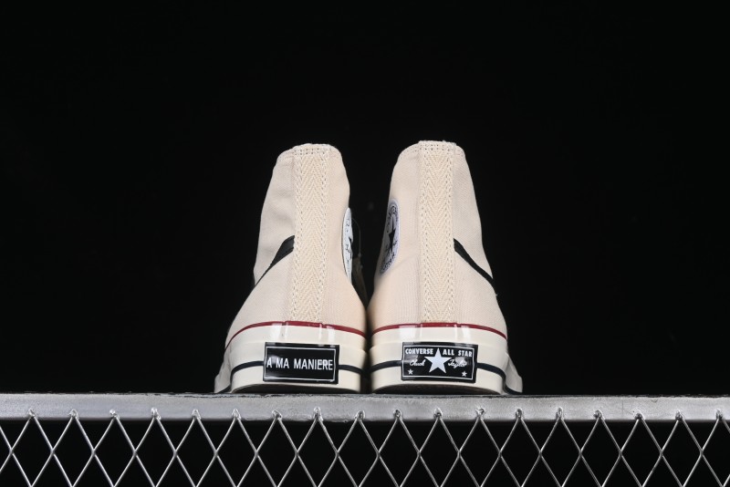 A Ma Maniere x Nike x Converse Chuck 70 High Top Sneakers with Leather and Velvet Swoosh Logo - A13388C