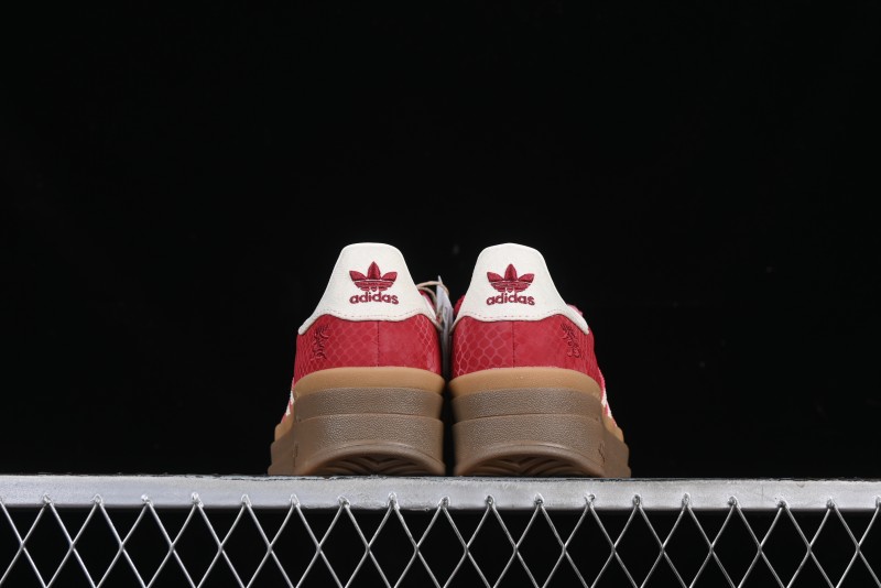 Adidas Originals Gazelle Bold JQ5977 Snake Year Limited Edition Low-Top Sneakers with Anti-Slip and Wear-Resistant Thick Sole