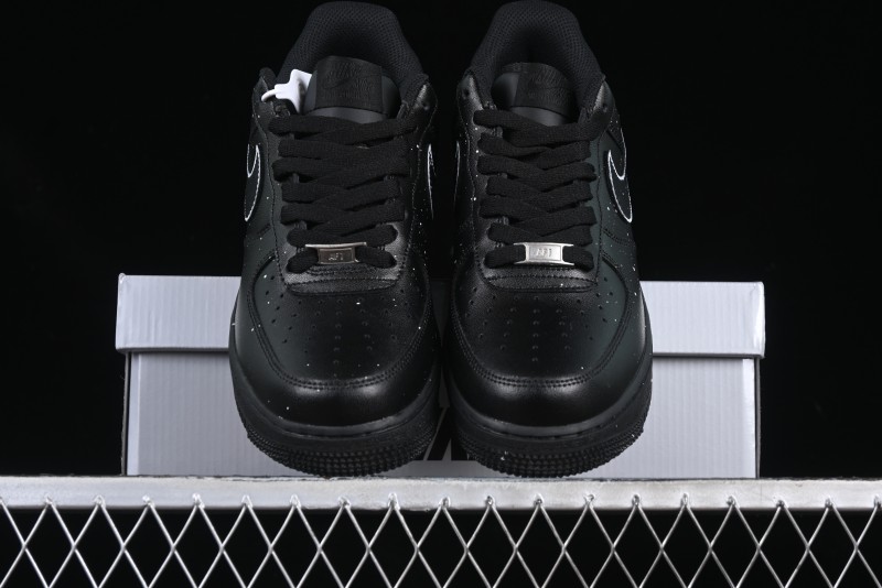Nike Air Force 1 '07 Low 2D Anime Theme Black White Splatter Casual Sneakers - CK0316-059