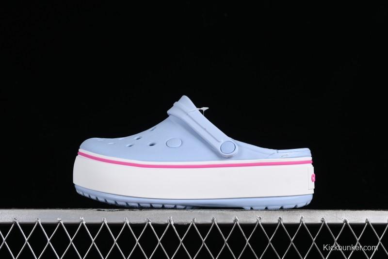 Crocs Crocband Platform Rainbow Comfortable Thick-Soled Clogs - B.D4