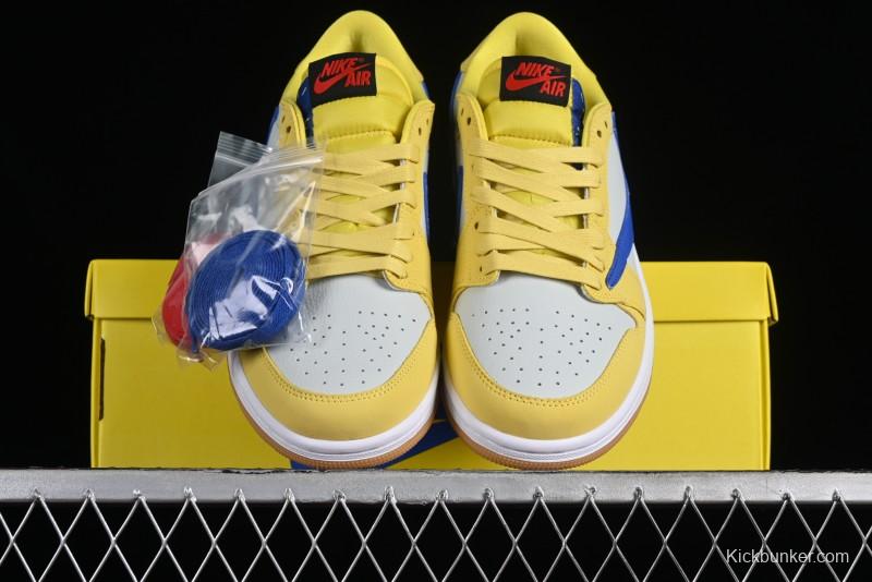 Nike Travis Scott x Air Jordan 1 Low OG Retro Sneakers with Reverse Swoosh - DZ4137-700