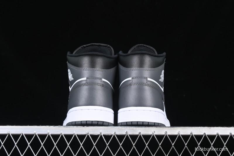Nike Air Jordan 1 Mid AJ1 White Black Gray Culture Leisure Sneakers - DQ8426-001