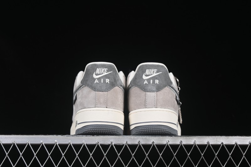Nike Air Force 1 '07 Low Violent Bear Collaboration Grey Embroidered Swoosh Low-Top Casual Sneakers - KK1988-047