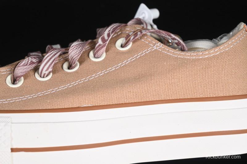 Converse All Star Platform Sneakers in Coffee Bean Milk Tea Color with OrthoLite Insole and Thick Sole for Height Boost - A11619C