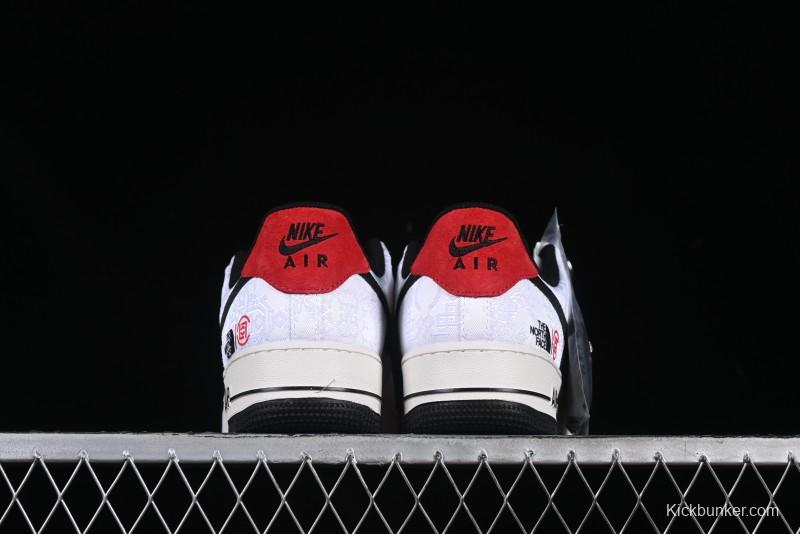 Nike Air Force 1 '07 Low North Face Edison Chen Collaboration White Silk Dual-Tone Casual Sneakers - DM6868-054