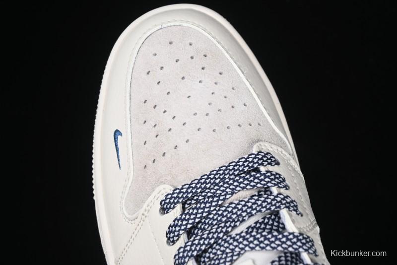 Nike Air Jordan 1 Low Stussy Collaboration - Light Grey Blue Hook Retro Basketball Shoes - SJ9950-046