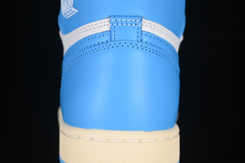 Nike Air Jordan 1 High OG "UNC Reimagined" Retro Basketball Shoes with Cracked Leather and Vintage Midsole - DZ5485-402