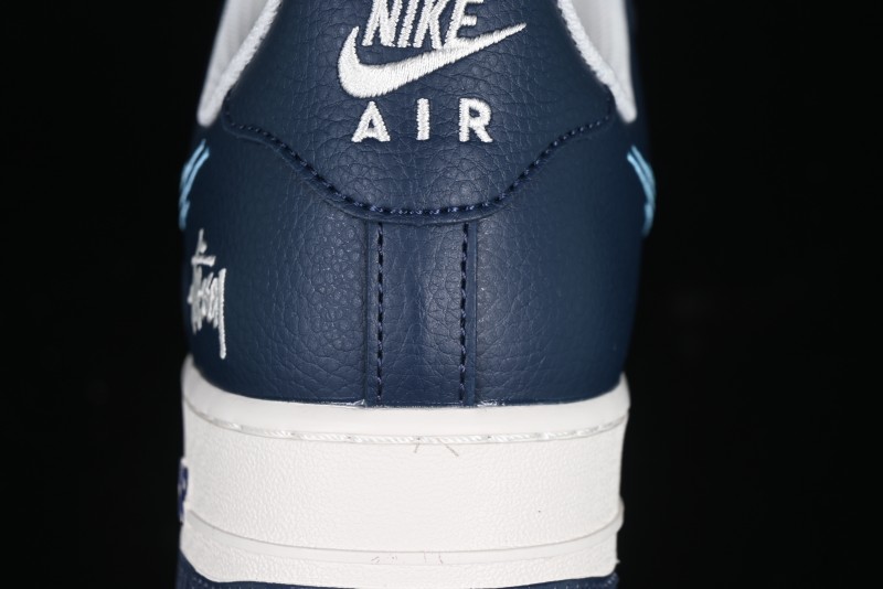 Nike Air Force 1 '07 Low Stussy Collaboration Green Embroidered Swoosh Custom Casual Sneakers - DM6688-021