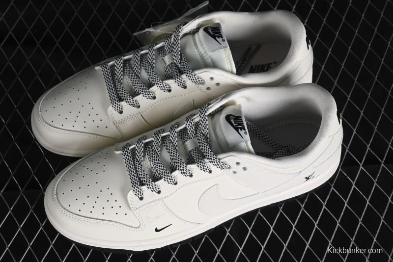 Nike SB Dunk Low LV Collaboration - Double Swoosh Beige Black Anniversary High-End Custom Low-Top Casual Sneakers - XX2025-307
