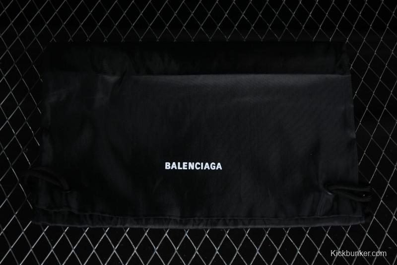 Balenciaga Monday Leather Round Toe Lace-Up Low-Top Lifestyle Sneakers - WDTSC9110