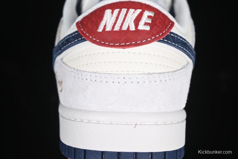 Nike SB Dunk Low Year of the Snake Limited Edition Blue Snake Swoosh Anniversary Custom Low-Top Casual Sneakers - XX3168-112