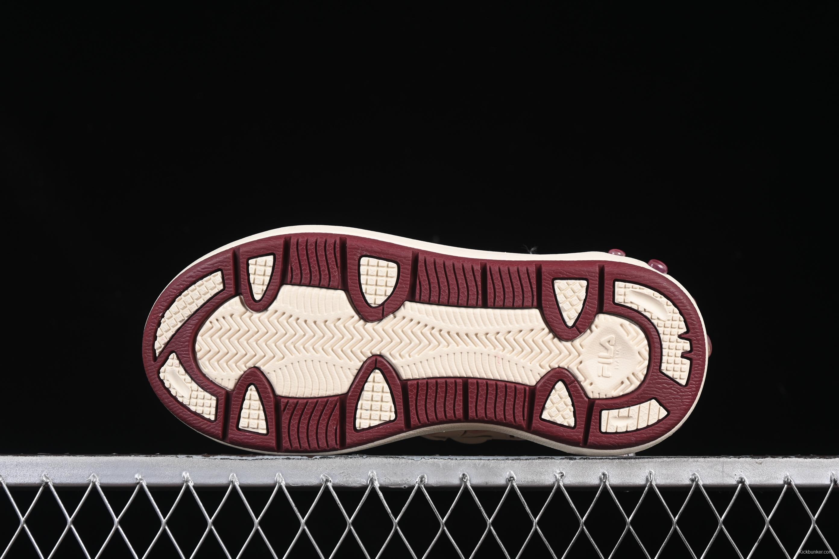 FILA x Artist Series – Limited Edition Drip Detailing Sneakers in Cream & Burgundy