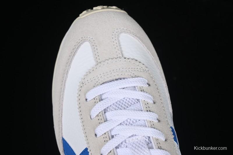 Onitsuka Tiger Vintage Runner Sneakers - White/Grey with Blue & Red Accents