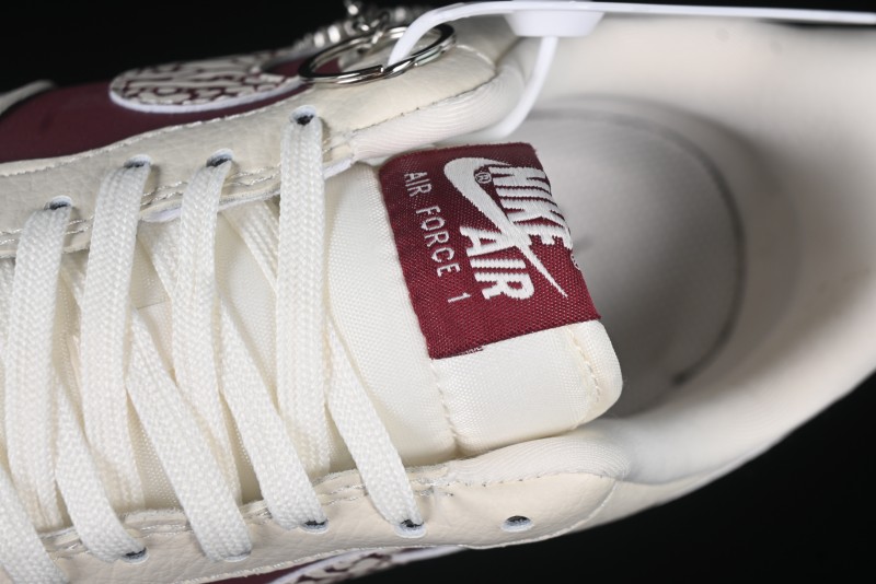 Nike Air Force 1'07 Low Supreme Collaboration Rice Wine Red Casual Sneakers - KK1988-070