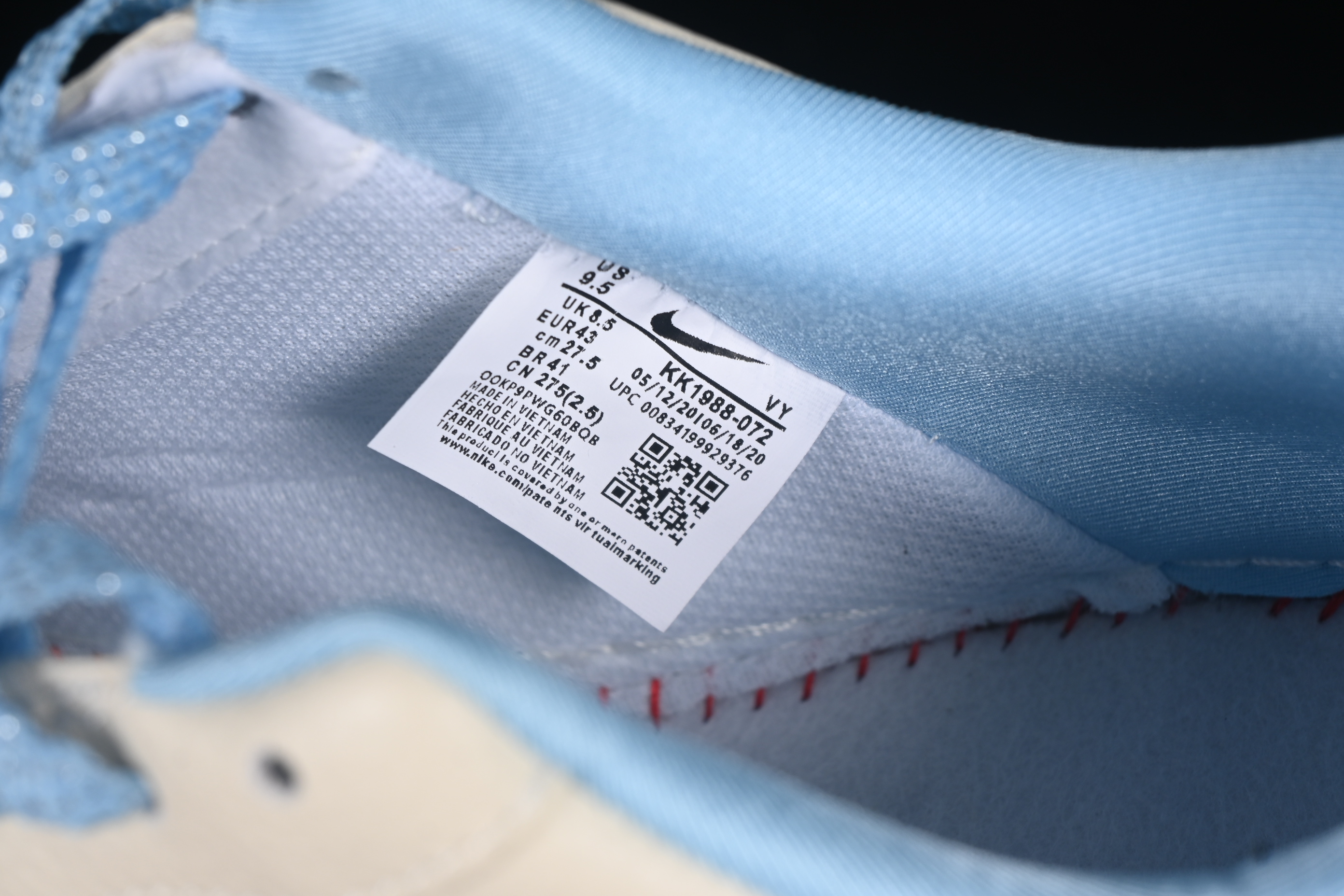 Nike Air Force 1'07 Low Dior Collaboration Beige Blue Checkered Casual Sneakers - KK1988-072