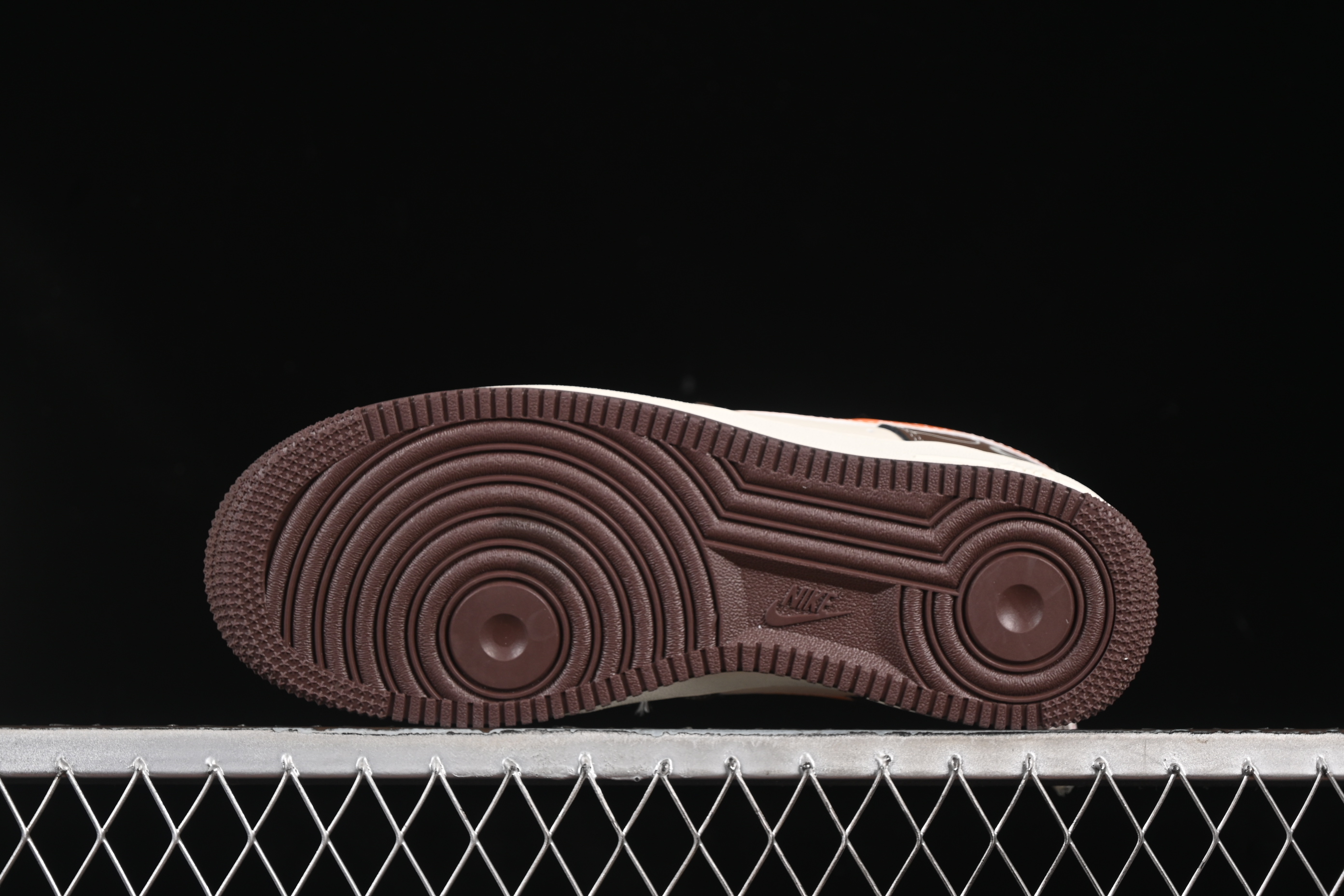 Nike Air Force 1 '07 Low Collaboration Dark Brown Swoosh Casual Sneakers - KK1988-080