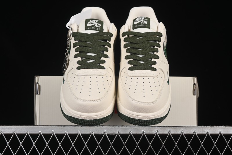 Nike Air Force 1 '07 Low Supreme Collaboration Green Camo Swoosh Casual Sneakers - KK1988-069