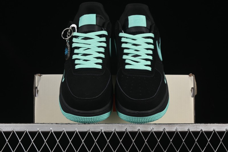 Nike Air Force 1 '07 Low Stussy Collaboration Tiffany Blue Casual Sneakers - DF0188-045