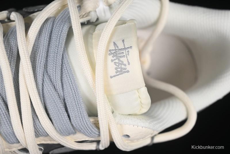 Nike Air Force 1 '07 Low Stussy Collaboration Grey Diamond Lace-Up Casual Sneakers - DM6868-072