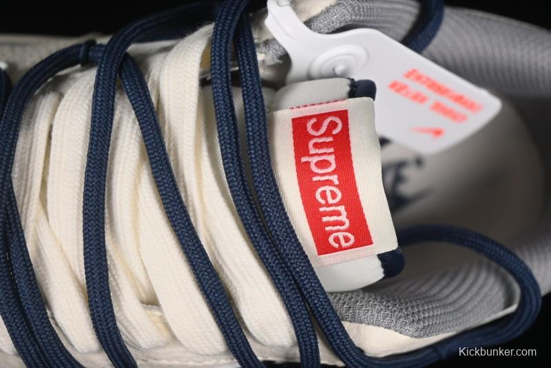 Nike Air Force 1 '07 Low Supreme Collaboration Two-Tone Blue Grey Lace-Up Casual Sneakers - DM6868-068