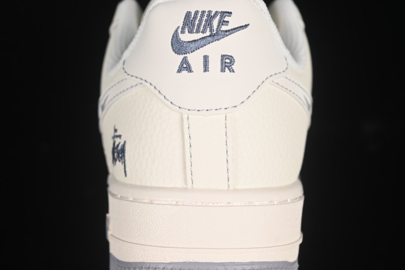 Nike Air Force 1 '07 Low Stussy Collaboration Beige Mini Swoosh Casual Sneakers - HH7518-064
