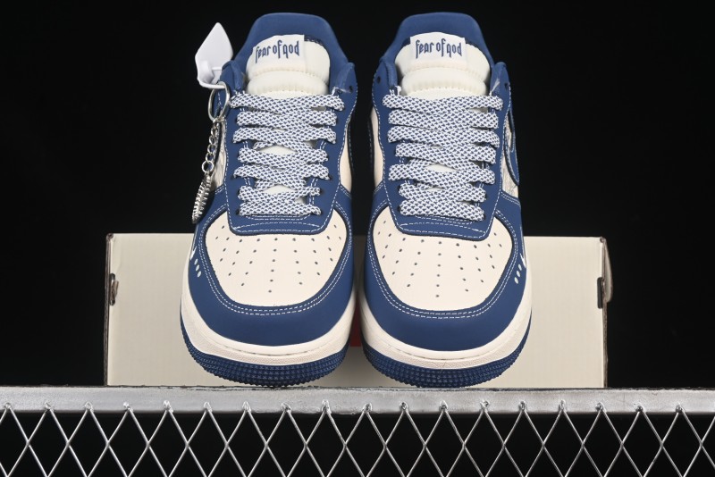 Nike Air Force 1'07 Low FOG Collaboration Beige Blue Ripple Casual Sneakers - KK1988-079