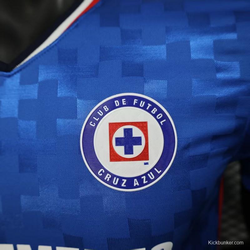 Player Version 25/26 Cruz Azul Home Blue with Digital Pixel Pattern Jersey
