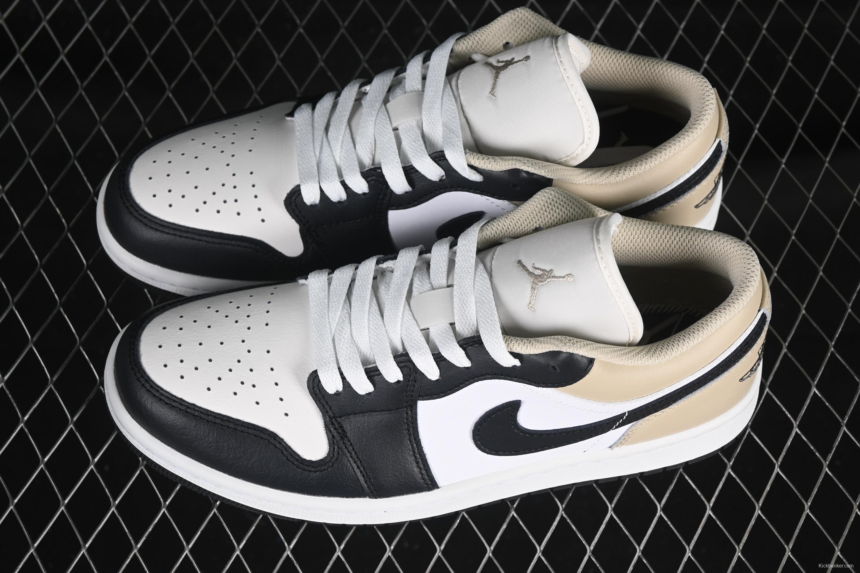 Nike Air Jordan 1 Low Retro Casual Sneakers in Cream White - 553558-153
