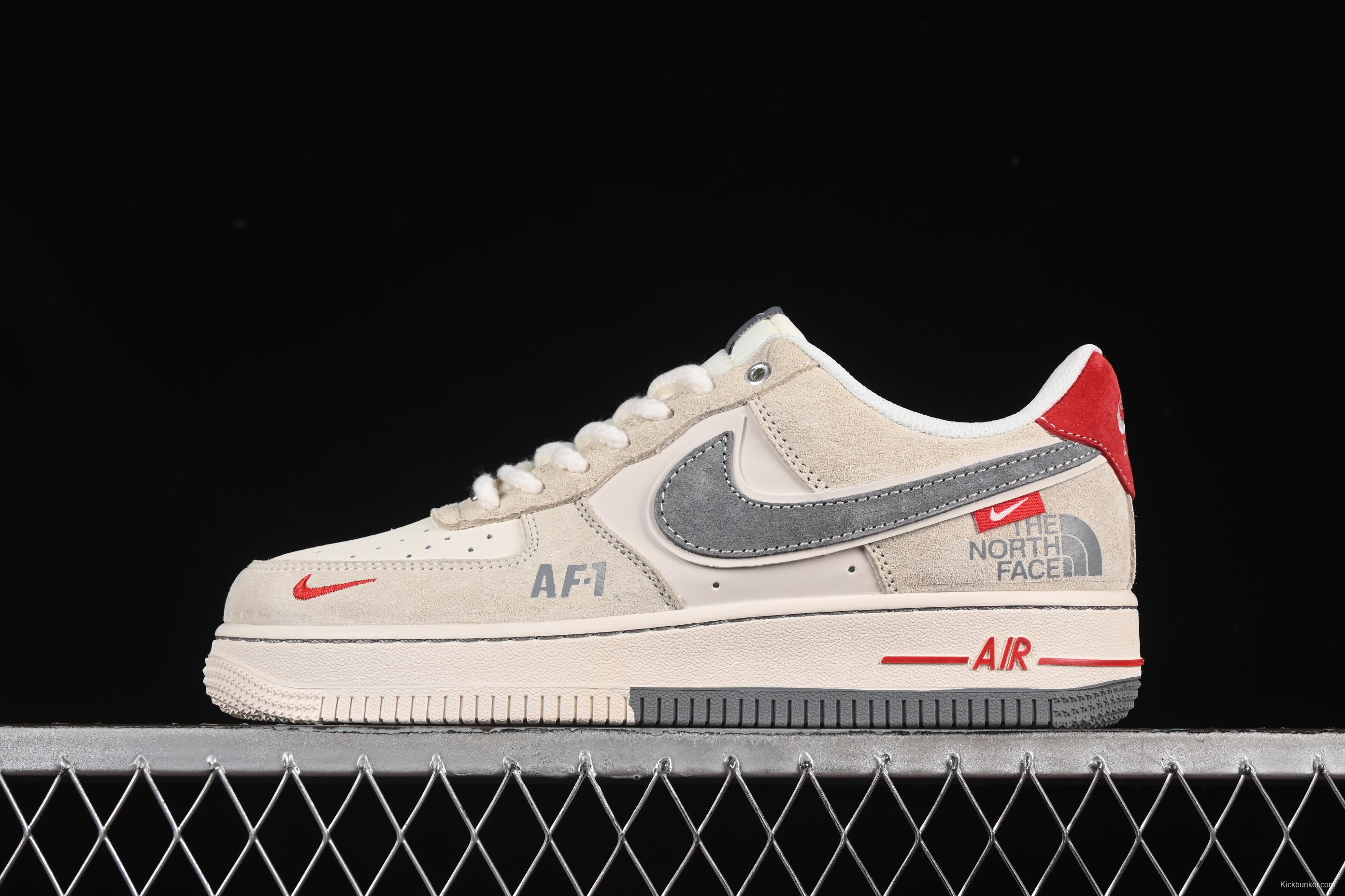 Nike Air Force 1 '07 Low The North Face Collaboration Dual-Tone Grey Casual Sneakers - YX5066-311