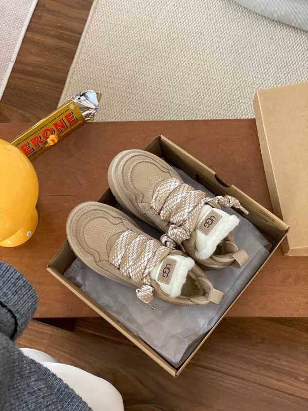2024 Women UGG Beige Suede Textile Casual Shoes MJ00290