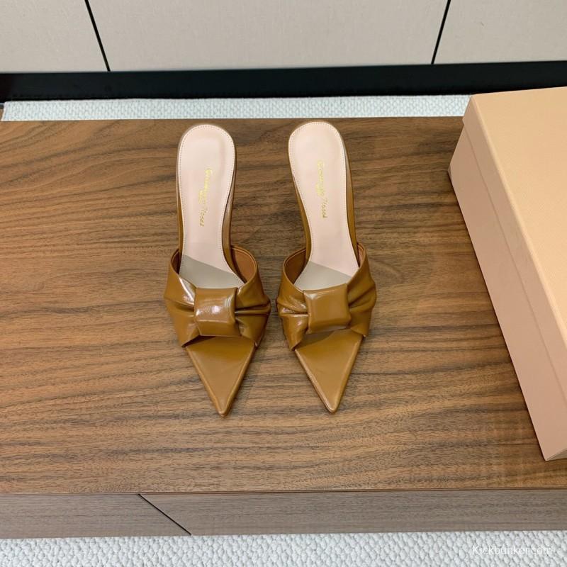 2025 Women Gianvito Rossi Brown Leather Stiletto Heels