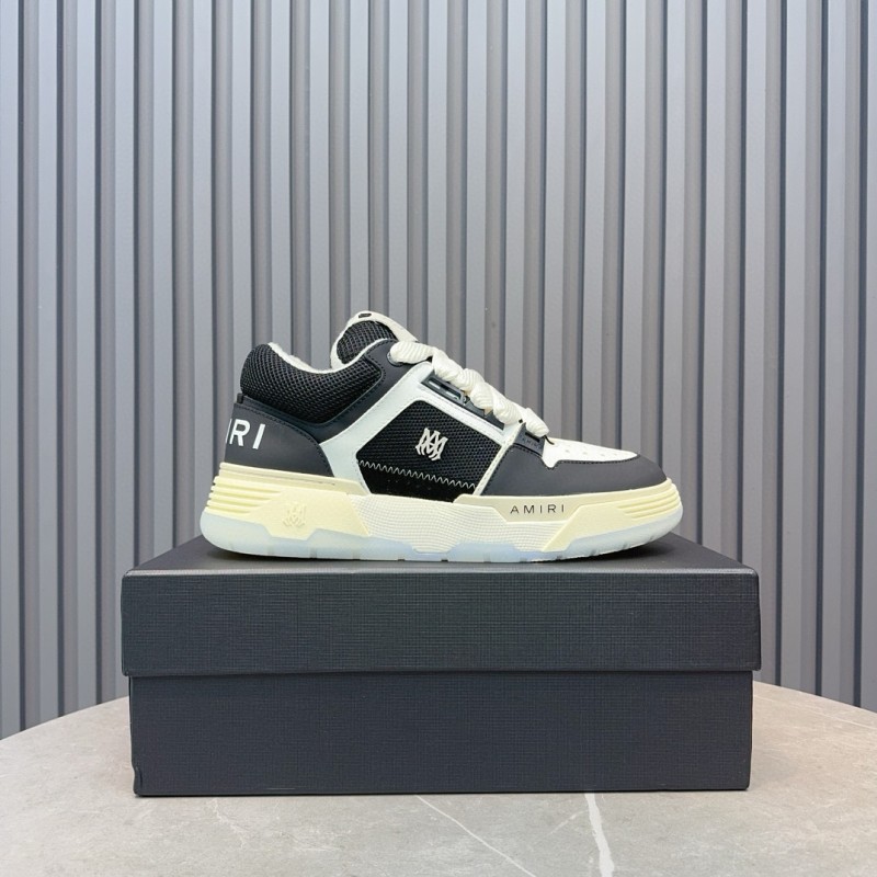 2024 Unisex Amiri Black White Leather Sneakers MJ00360