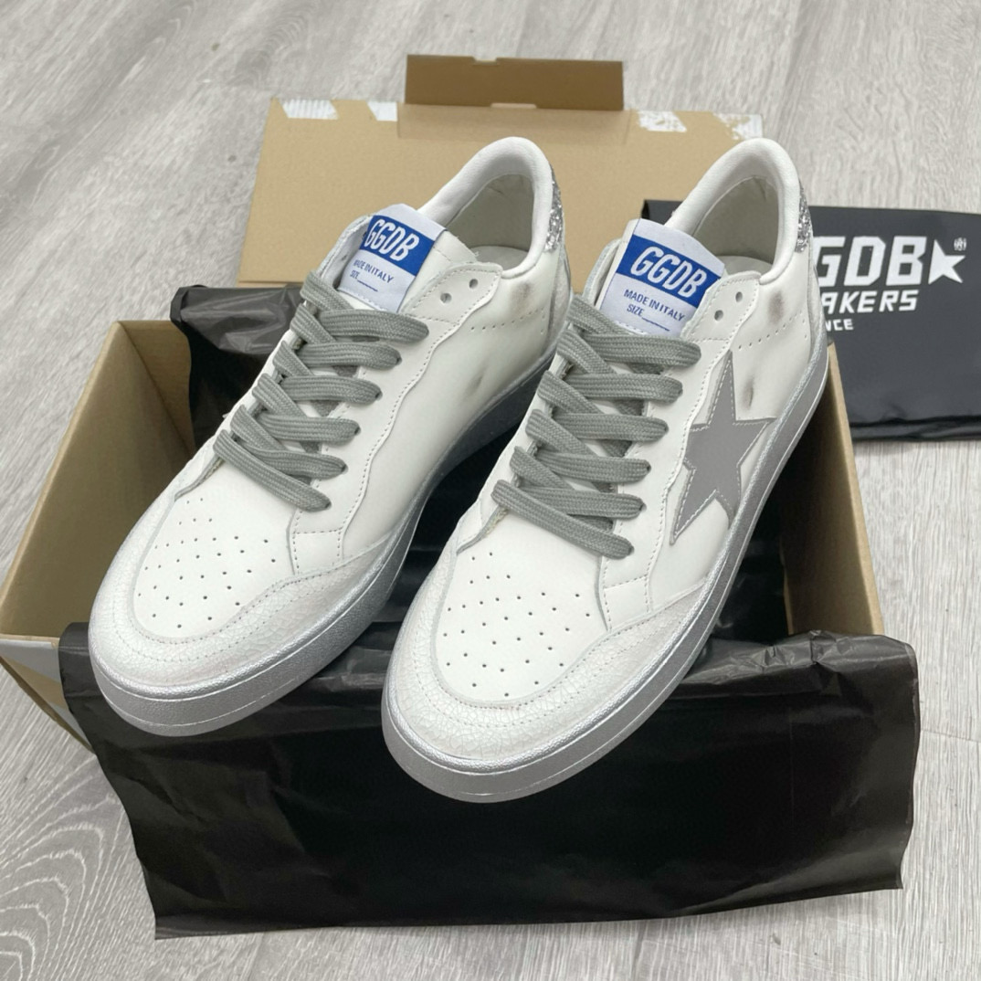 2024 Unisex GGDB White Grey Leather Sneakers MJ00260