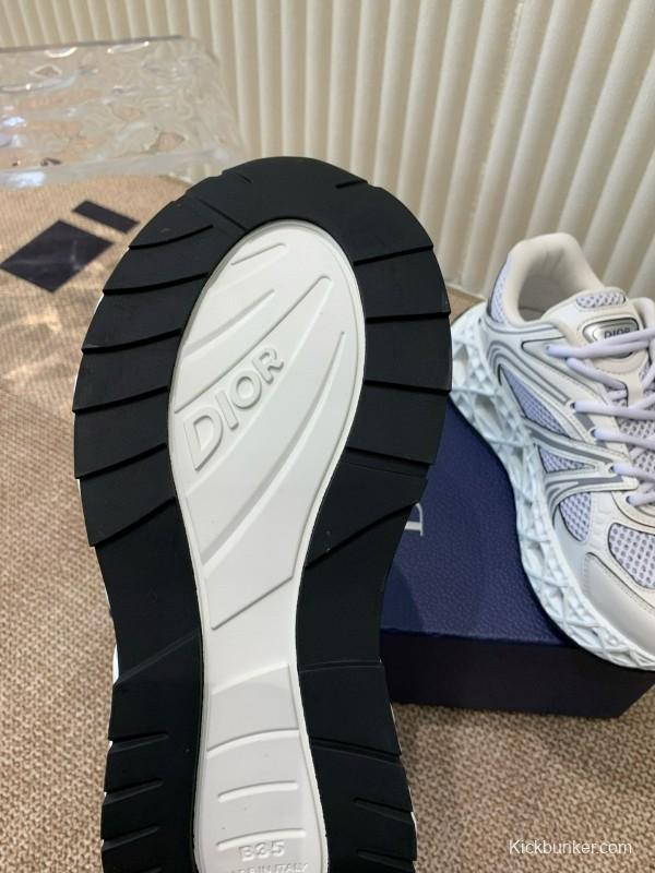 2024 Unisex Dior Beige Grey White Leather Mesh Sneakers MJ00400