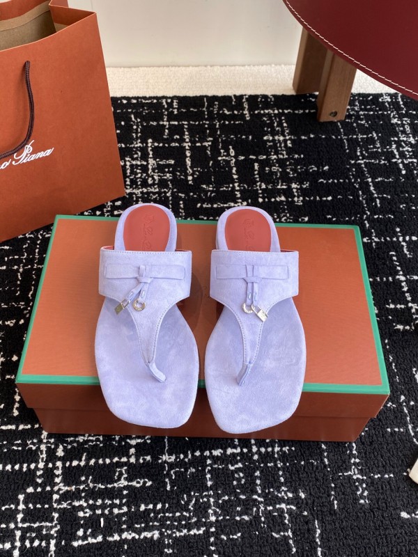2025 Women Le Parmentier Lavender Suede Slippers KFY00280