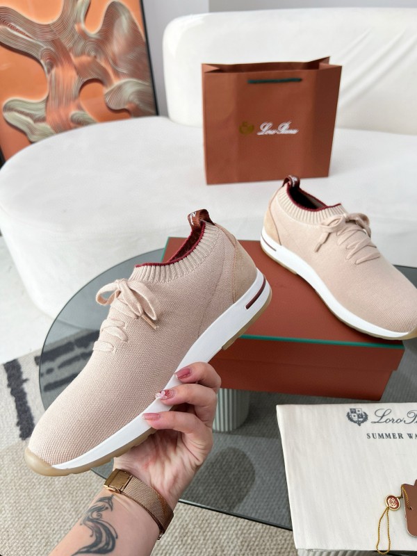2024 Women Le Parmentier light pink wool knit sneakers MJ00330