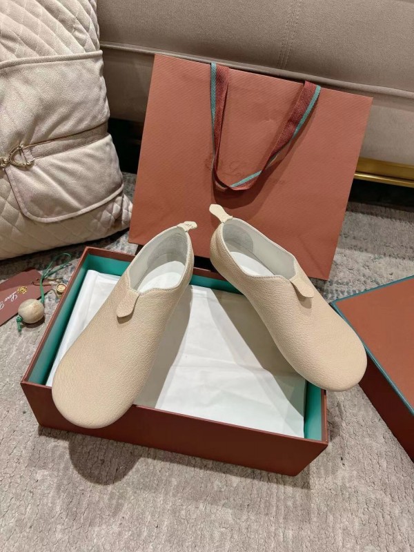 2025 Women LP Light Beige Leather Casual Shoes LY00300