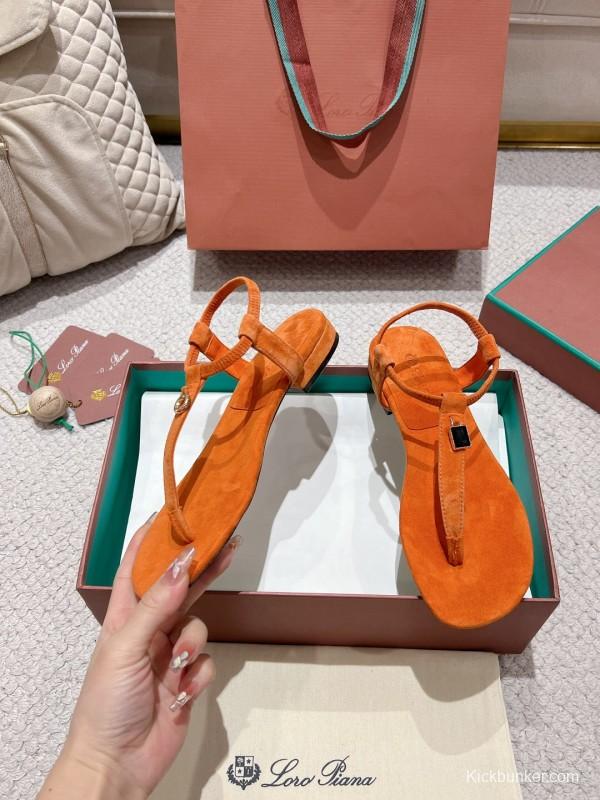 2025 LP Orange Suede Slippers