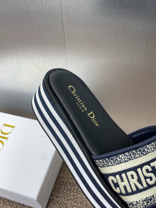 2025 Slippers Dior Black Canvas Slippers