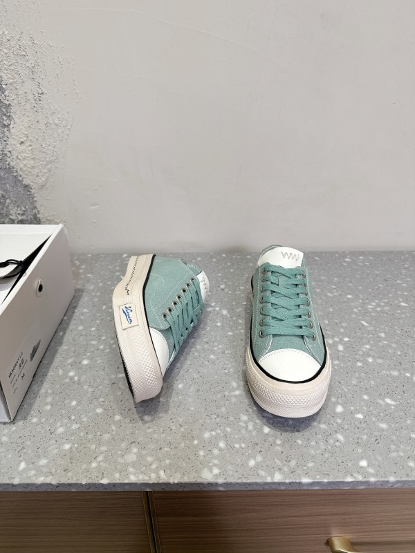 2025 Women VISVIM Green Canvas Sneakers