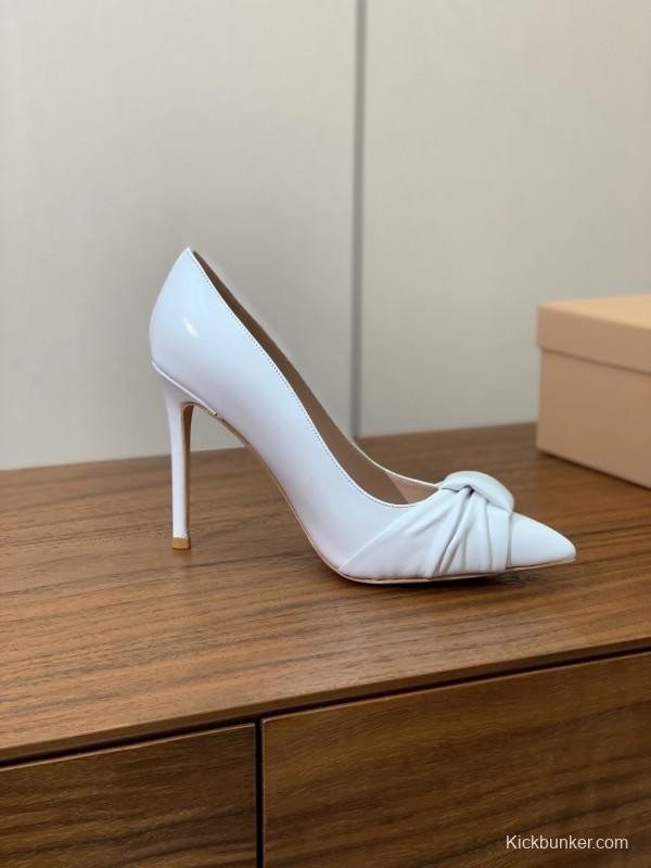 2025 Women Gianvito Rossi White Leather Pumps KFY00300