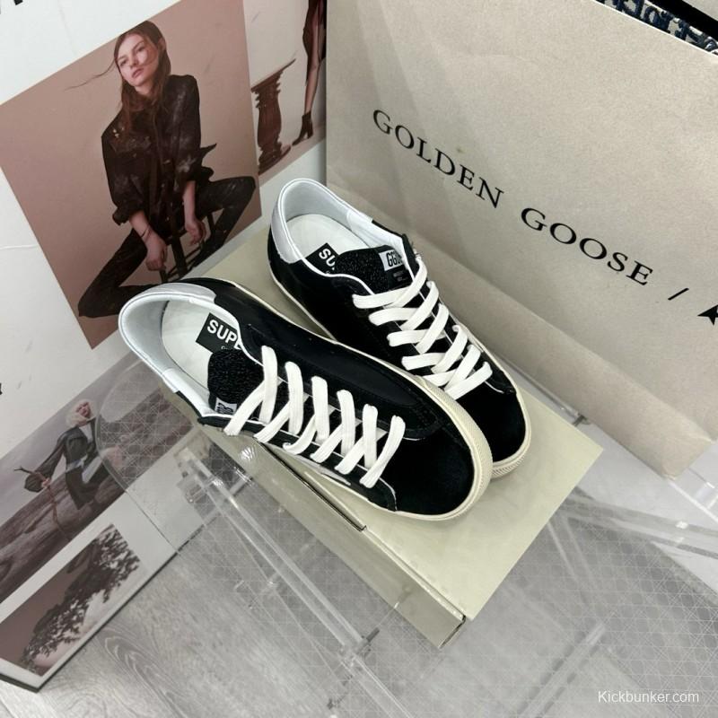 2025 Women GGDB Black White Leather Suede Star Sneakers