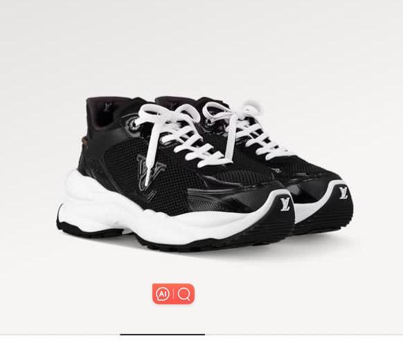 2025 Unisex Louis Vuitton Black White Mesh Leather Sneakers Monogram LY00340